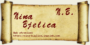 Nina Bjelica vizit kartica